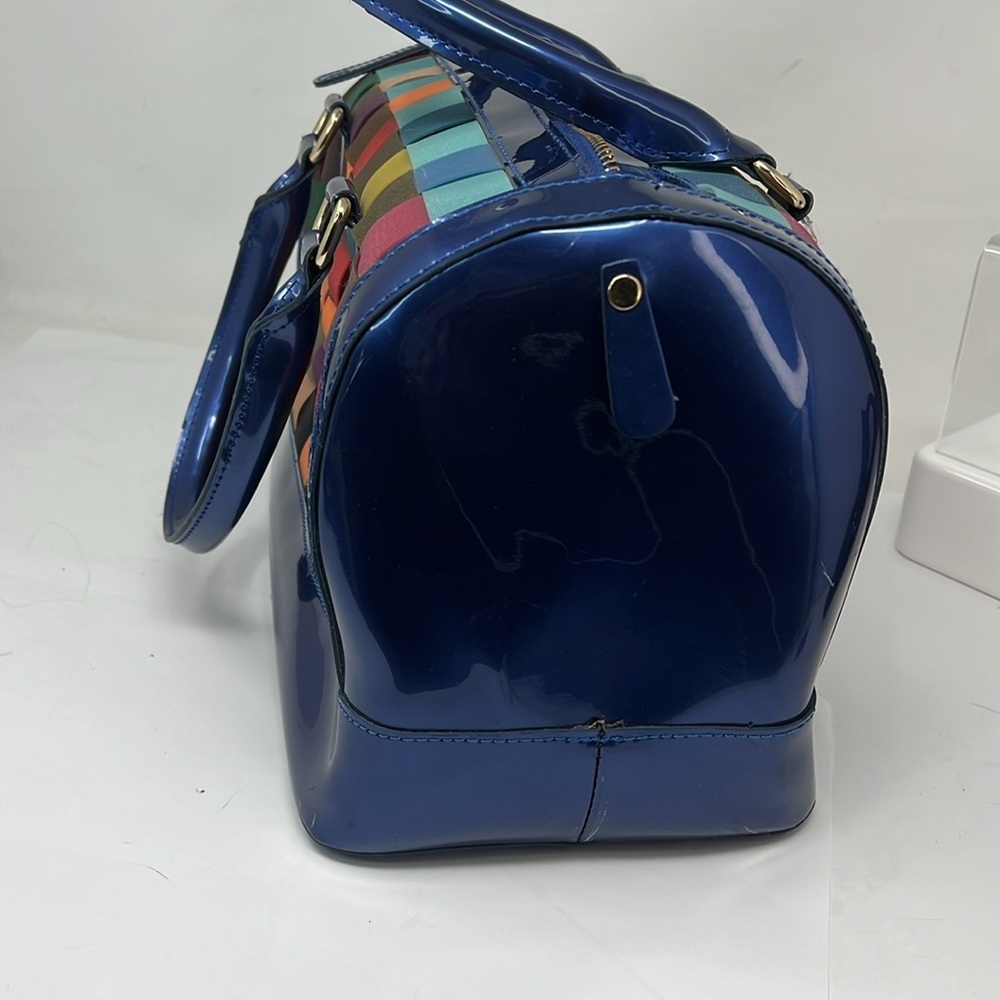 Furla Multi Color Patent And Multi Color Mesh Bow… - image 4